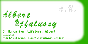 albert ujfalussy business card